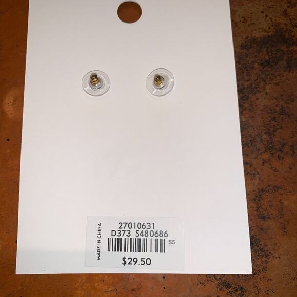 NWT LOFT Geo Black Marbleized Resin 1 3/4" Drop Earrings - Picture 4 of 4